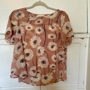 MELLO DAY sheer floral blouse